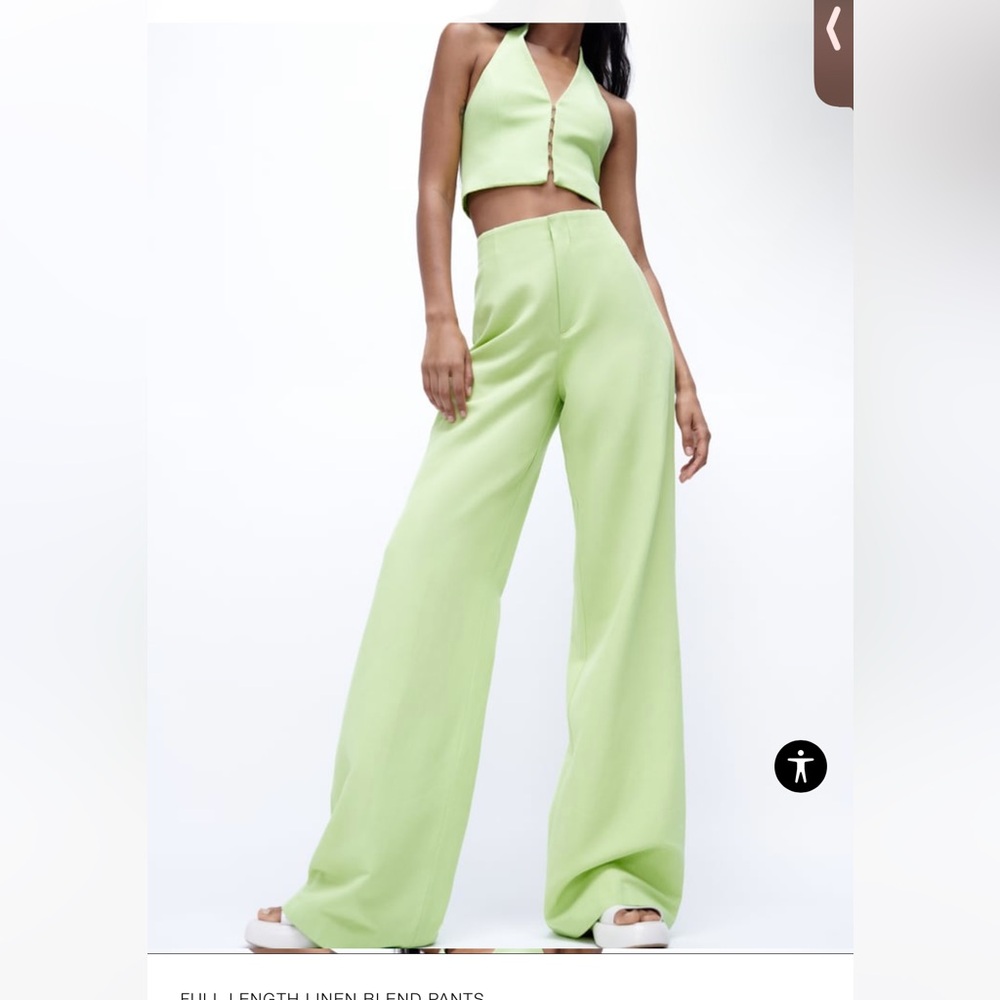 NWT Zara High Waisted Linen Blend Pants